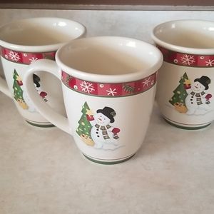 3 longaberger Christmas mugs